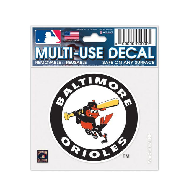 Calcomanía multiusos de los Baltimore Orioles y Cooperstown, 3 x 4 pulgadas