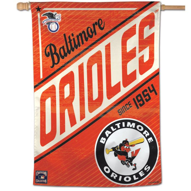 Bandera vertical de los Baltimore Orioles/Cooperstown de Cooperstown, 28" x 40"