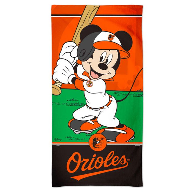 Toalla de playa Spectra de Mickey de Baltimore Orioles y Disney de 30" x 60"