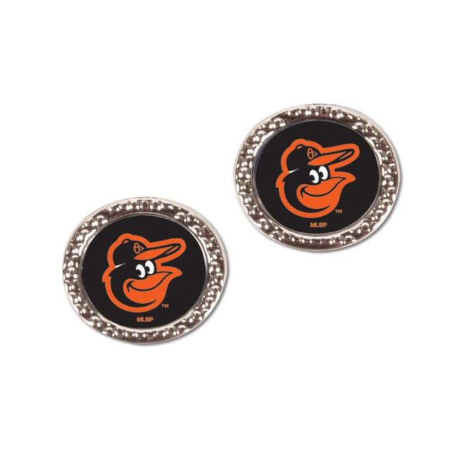 Pendientes de joyería de los Baltimore Orioles en cartulina redonda