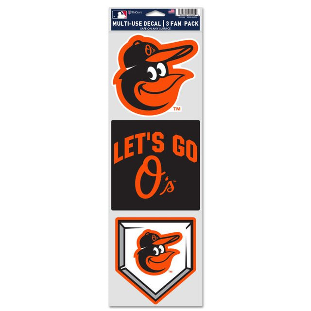 Calcomanías para fanáticos de los Baltimore Orioles de 3,75" x 12"