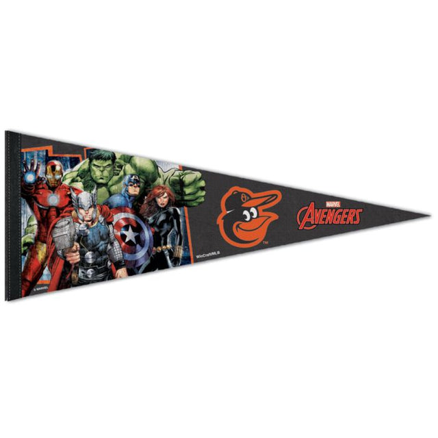 Baltimore Orioles / Marvel (c) Banderín premium MARVEL 2021 de 12" x 30"