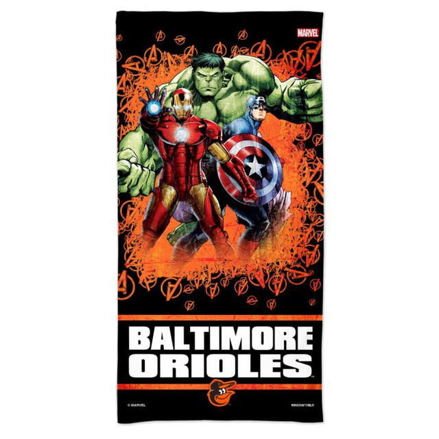 Toalla de playa Spectra de los Baltimore Orioles/Marvel (c) 2021 de 30" x 60"