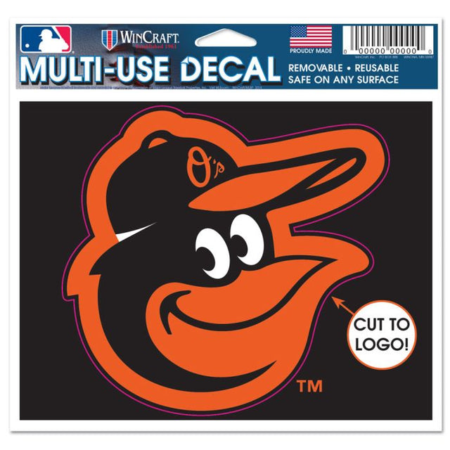 Calcomanía multiusos de los Baltimore Orioles: cortada según el logotipo, 5" x 6"