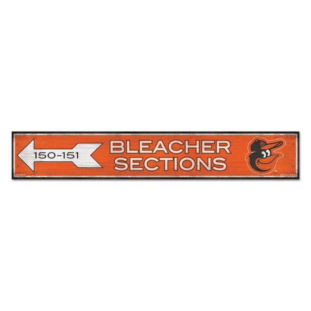 Letrero de madera de 6" x 36" de Baltimore Orioles SECTIONS, 3/8" de grosor