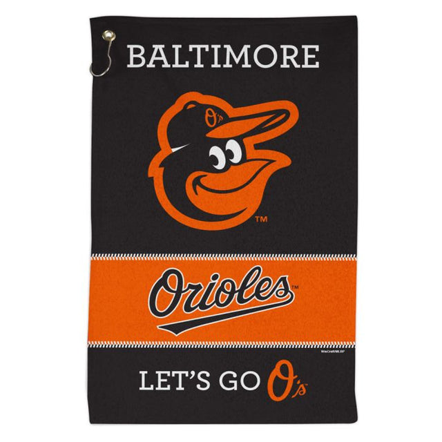 Toalla deportiva de 16 x 25 pulgadas con el lema de los Baltimore Orioles