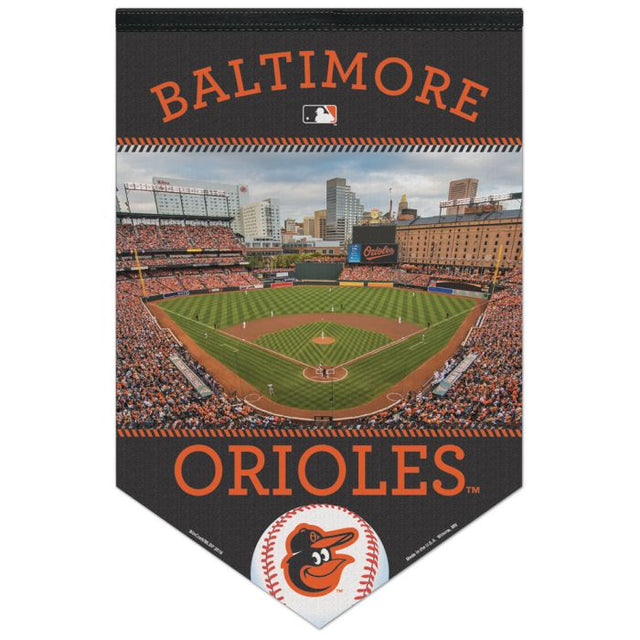 Banner de fieltro premium de Baltimore Orioles / Stadium de 17" x 26"