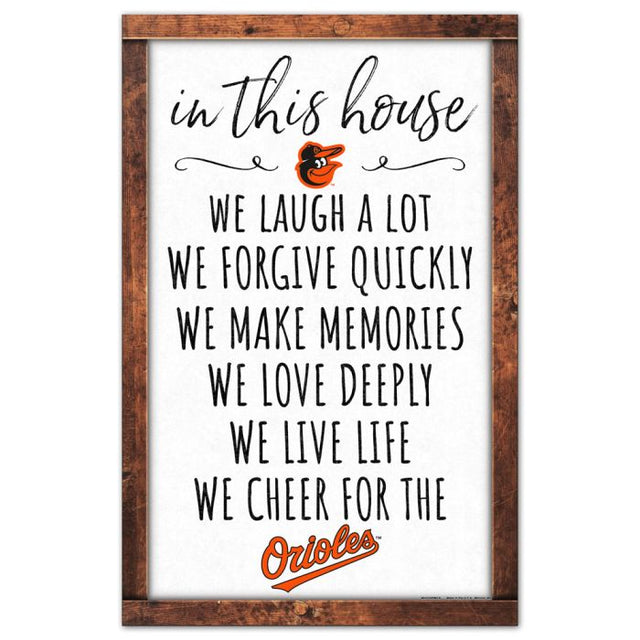 Letrero de madera de los Baltimore Orioles, 11" x 17", 1/4" de grosor