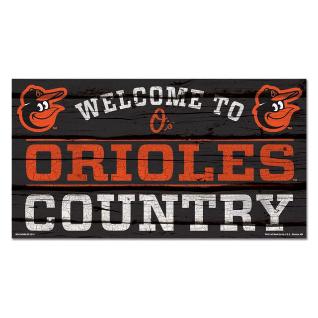 Baltimore Orioles Wood Sign 13"x24" 1/4" thick