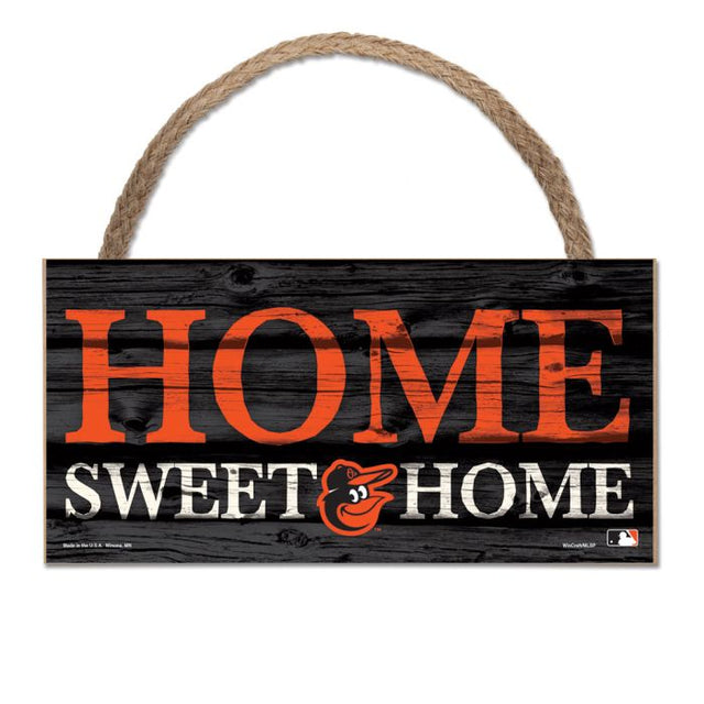 Baltimore Orioles Wood Sign w/Rope 5" x 10"