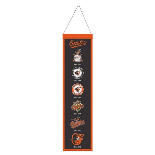 Bandera de lana de los Baltimore Orioles de 20 x 81 cm