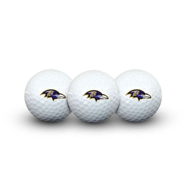 3 pelotas de golf de los Baltimore Ravens en estuche tipo concha