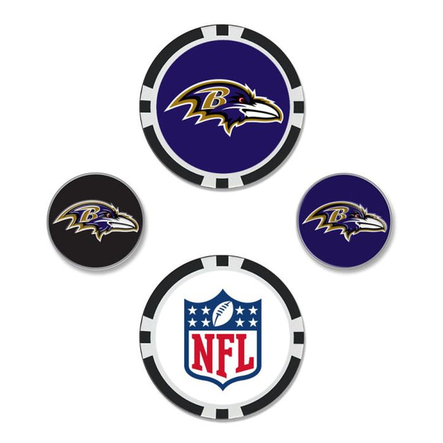 Juego de cuatro marcadores de pelota de los Baltimore Ravens