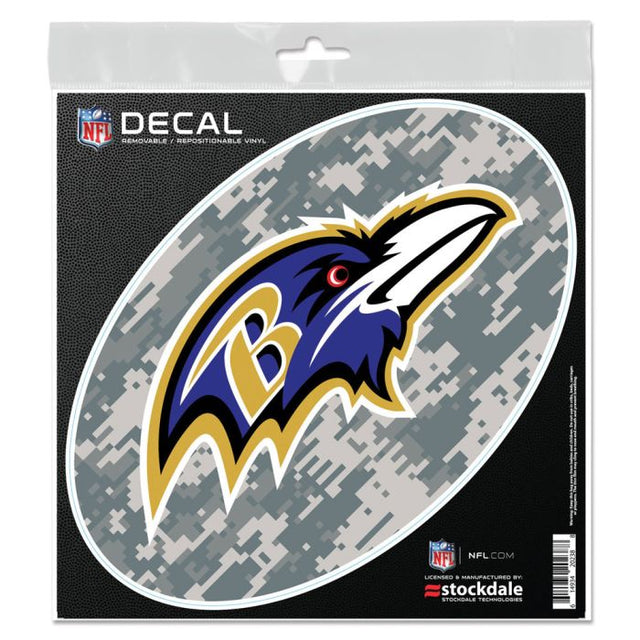 Calcomanía para todo tipo de superficies con diseño de camuflaje de los Baltimore Ravens, 6" x 6"