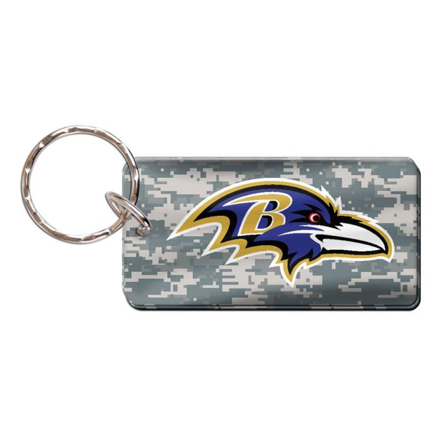 Llavero rectangular con estampado de camuflaje de los Baltimore Ravens