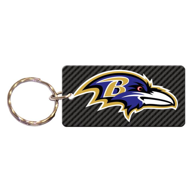 Llavero rectangular de carbono de los Baltimore Ravens