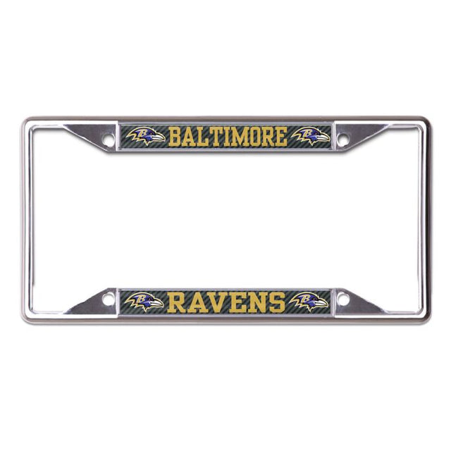 Cuadro de cuadros con licencia de Baltimore Ravens CARBON, de color blanco y negro, estampado