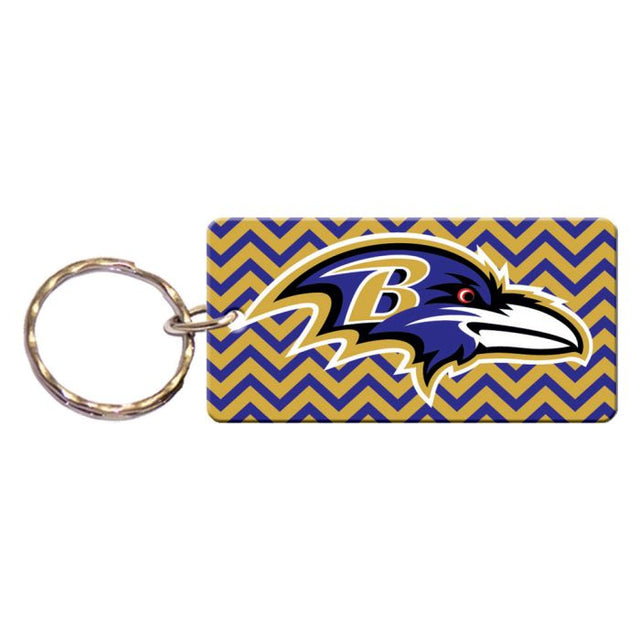 Llavero rectangular CHEVRON de los Baltimore Ravens