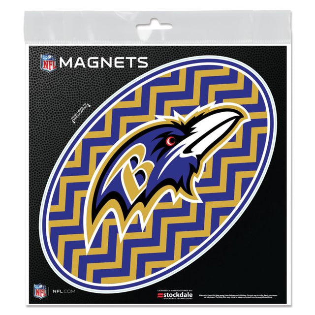 Imanes para exteriores CHEVRON de Baltimore Ravens de 6" x 6"