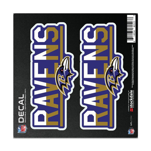 Calcomanía para todo tipo de superficies de Baltimore Ravens COLOR DUO de 6" x 6"