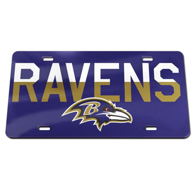 Placa de matrícula acrílica especial COLOR DUO de Baltimore Ravens