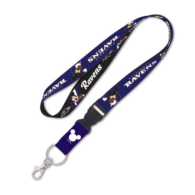 Cordón de Mickey Mouse de los Baltimore Ravens/Disney con hebilla desmontable de 1"