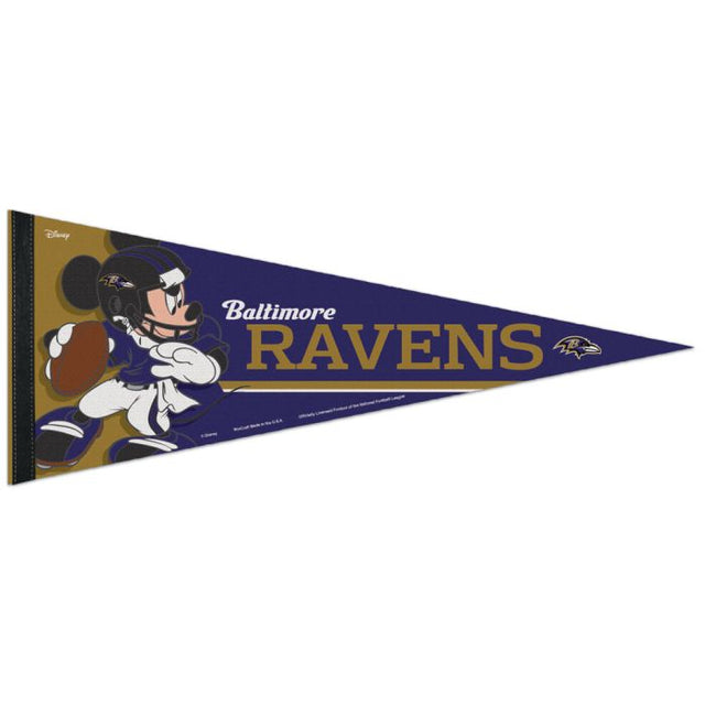 Banderín premium de los Baltimore Ravens / Disney Mickey Mouse de 30 x 76 cm