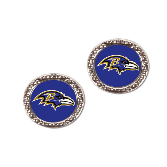 Baltimore Ravens Earrings Jewelry Carded Round