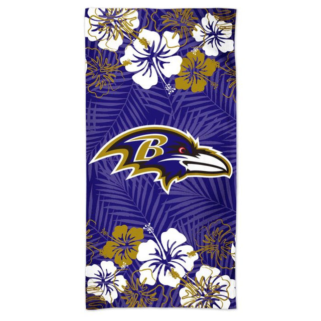 Toalla de playa Spectra FLORAL de Baltimore Ravens de 30" x 60"