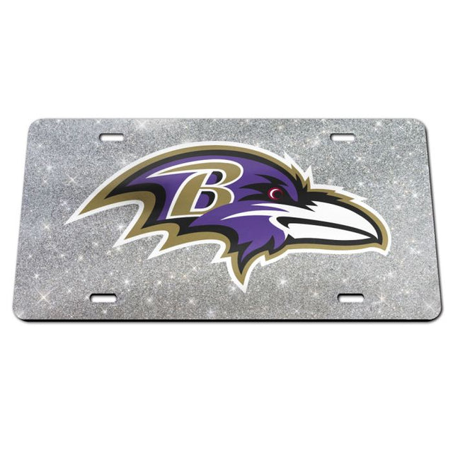 Placas de matrícula clásicas de acrílico con fondo brillante de los Baltimore Ravens