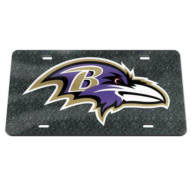 Placa de matrícula acrílica especial con fondo brillante de los Baltimore Ravens