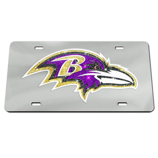 Placas de matrícula clásicas de acrílico con el logotipo BRILLO de los Baltimore Ravens