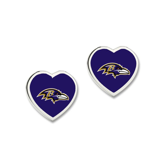 Pendientes con corazón en 3D de los Baltimore Ravens HEART POST