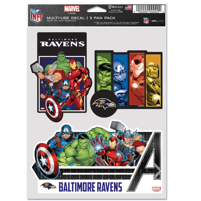 Baltimore Ravens / Marvel (C) 2021 Marvel Multi Use 3 Fan Pack