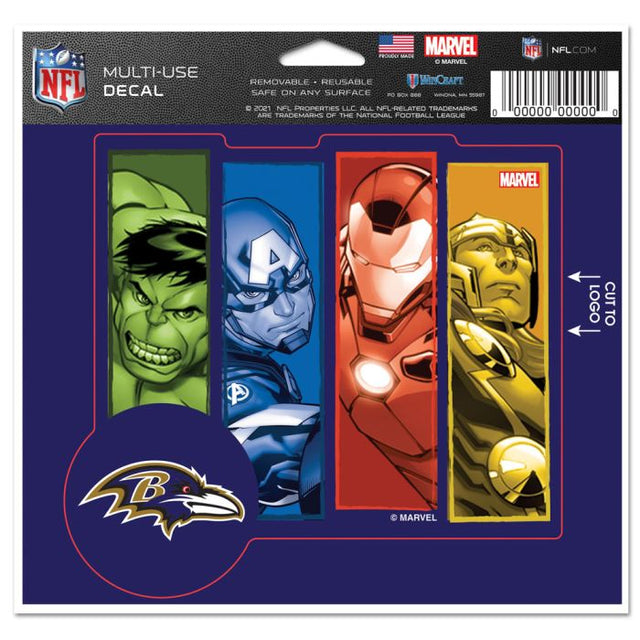 Baltimore Ravens / Marvel (C) 2021 Marvel Multi-Use Decal - cut to logo 5" x 6"