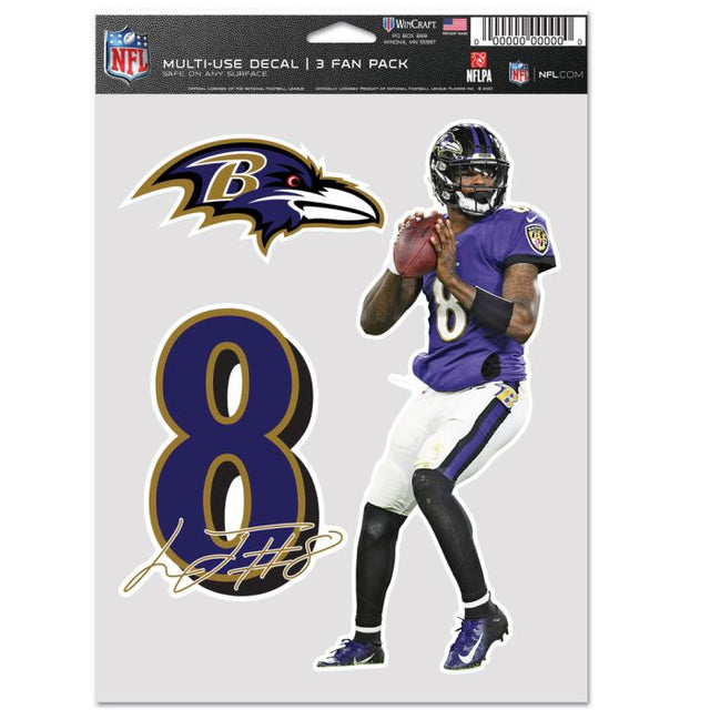 Baltimore Ravens Multi Use 3 Fan Pack Lamar Jackson