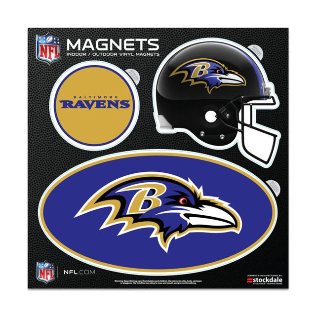 Imanes para exteriores de los Baltimore Ravens, 6" x 6"