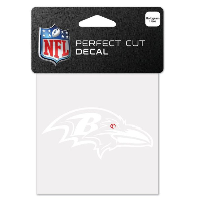 Baltimore Ravens Perfect Cut White Decal 4" x 4"