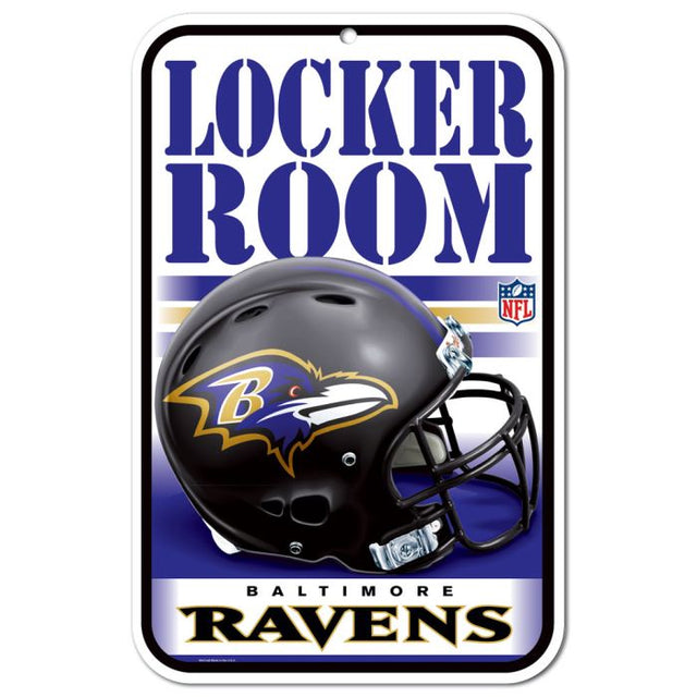 Letrero de plástico de los Baltimore Ravens de 11" x 17"