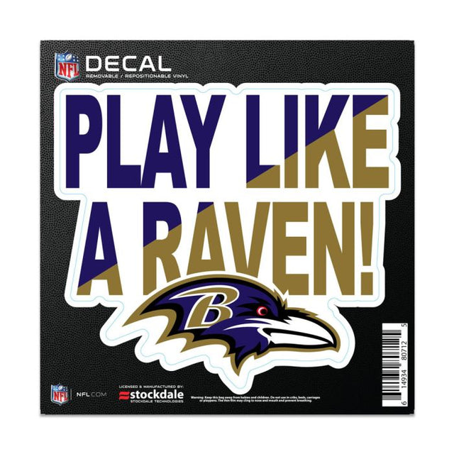 Adhesivo para superficies con el lema de los Baltimore Ravens, 6" x 6"