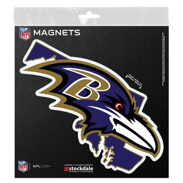 Imanes para exteriores de Baltimore Ravens STATE de 6" x 6"