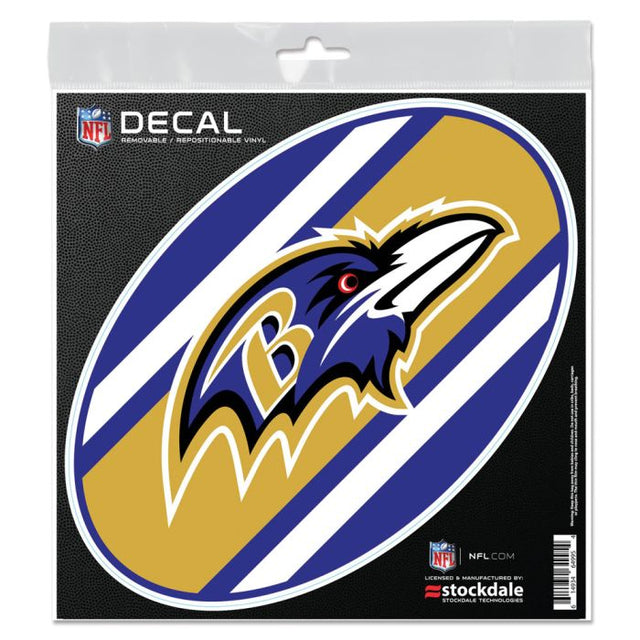 Calcomanía para todas las superficies de Baltimore Ravens STRIPES de 6" x 6"