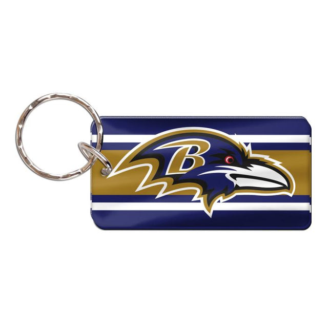 Llavero rectangular con la inscripción STRIPES de los Baltimore Ravens