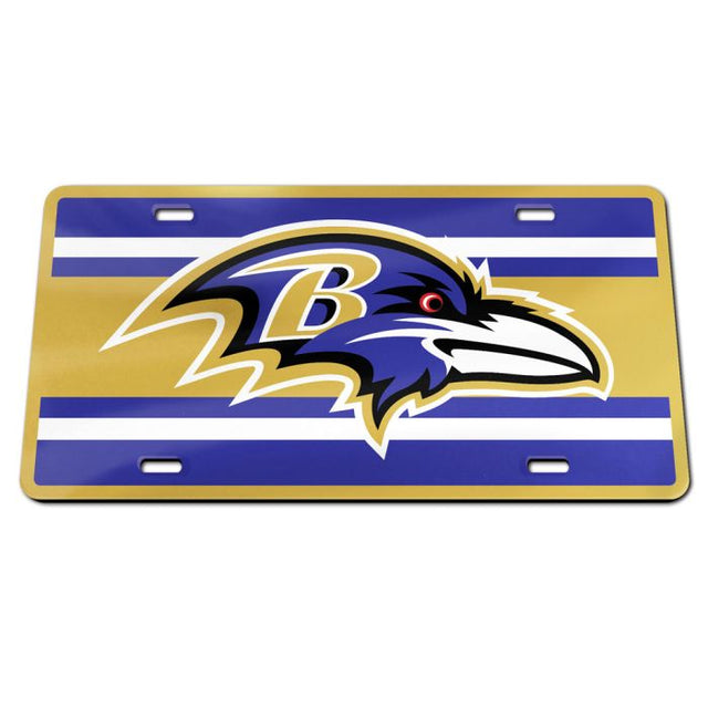 Placa de matrícula acrílica especial STRIPES de los Baltimore Ravens