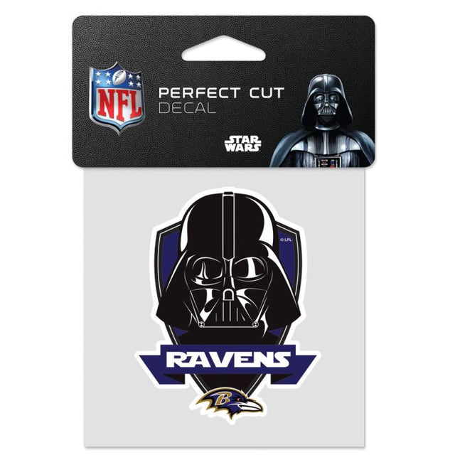 Calcomanía de color de corte perfecto de Darth Vader de los Baltimore Ravens/Star Wars de 4" x 4"