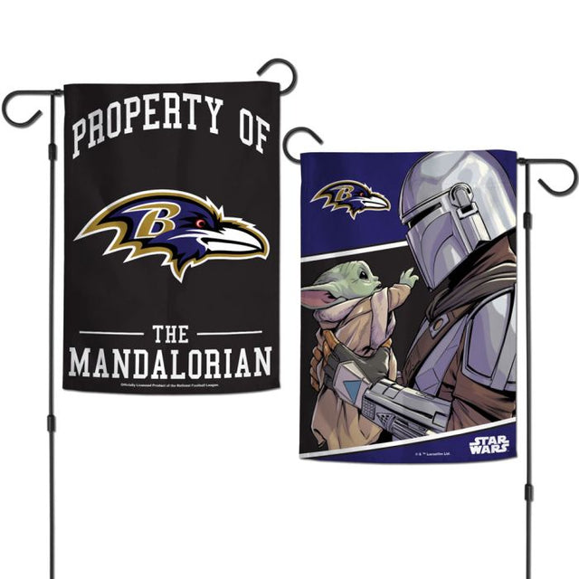 Baltimore Ravens / Star Wars Mandalorian Garden Flags 2 sided 12.5" x 18"