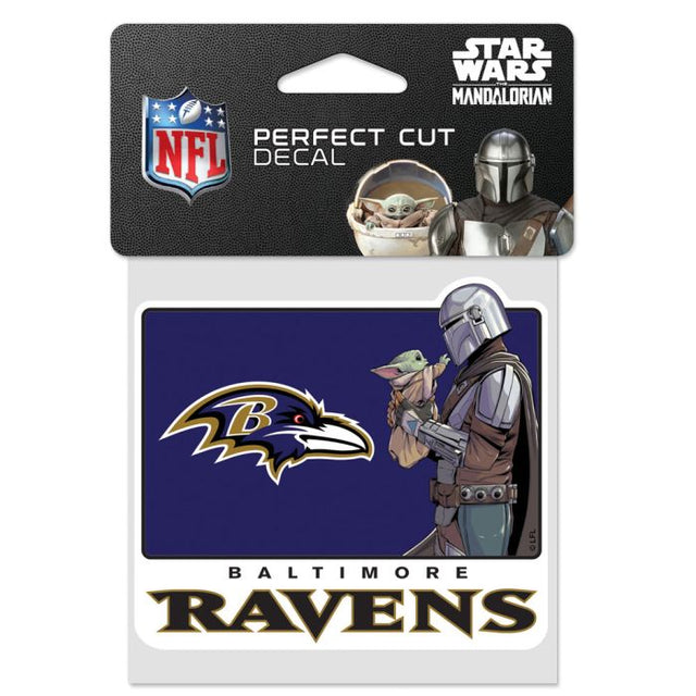 Baltimore Ravens / Star Wars Mandalorian Perfect Cut Color Decal 4" x 4"