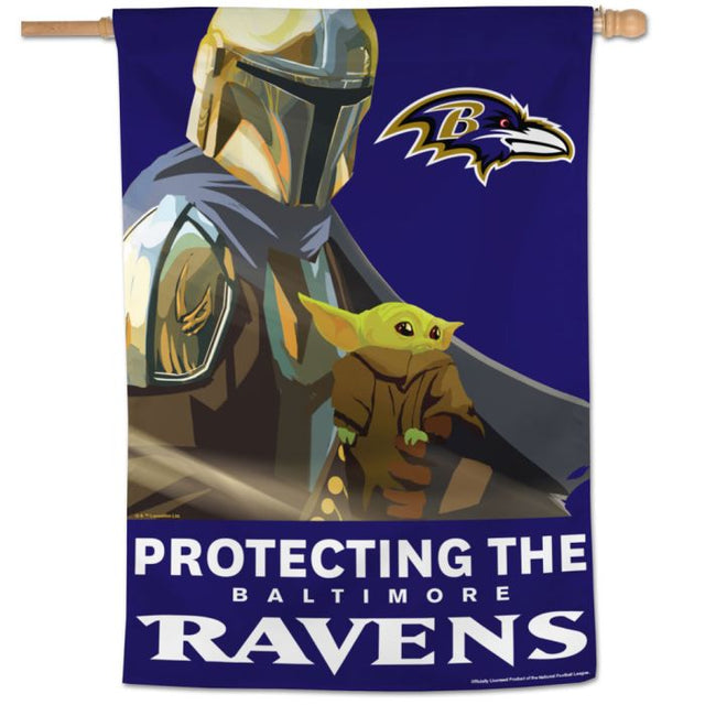 Baltimore Ravens / Star Wars Mandalorian Vertical Flag 28" x 40"