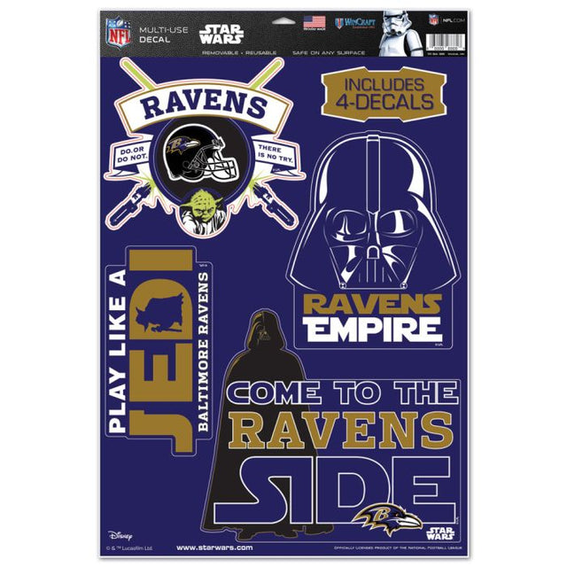 Calcomanía multiusos de Star Wars de Baltimore Ravens/Star Wars de 11" x 17"