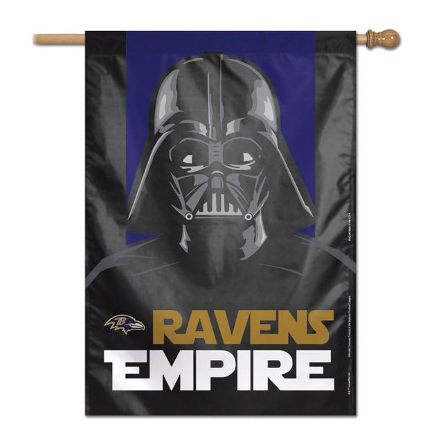 Bandera vertical de los Baltimore Ravens / Star Wars Vader de 28" x 40"